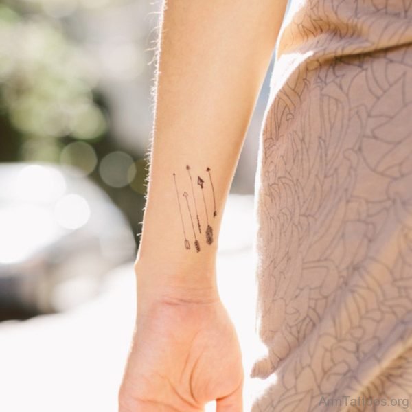 Elegant Arrow Tattoo On Wrist