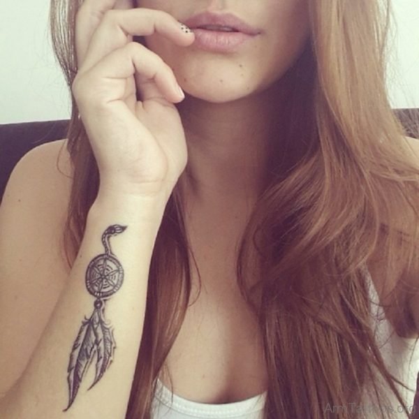 Elegant Dreamcatcher Tattoo On Wrist