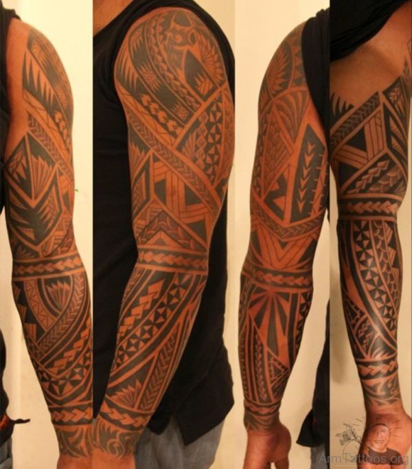 Elegant Maori Tribal Tattoo On Arm