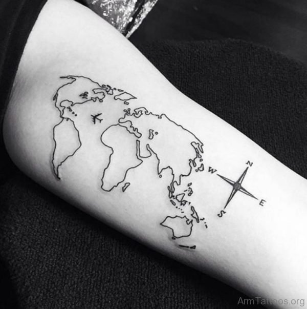 Elegant Map Tattoo Design