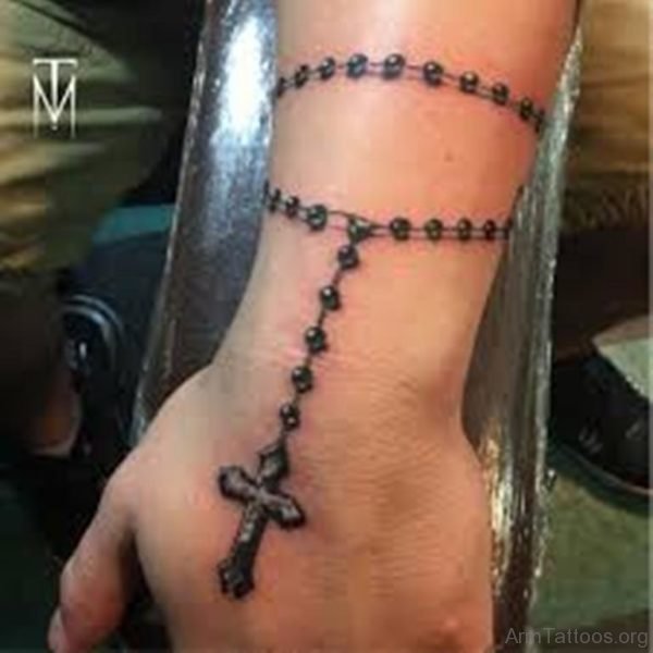 Elegant Rosary Tattoo