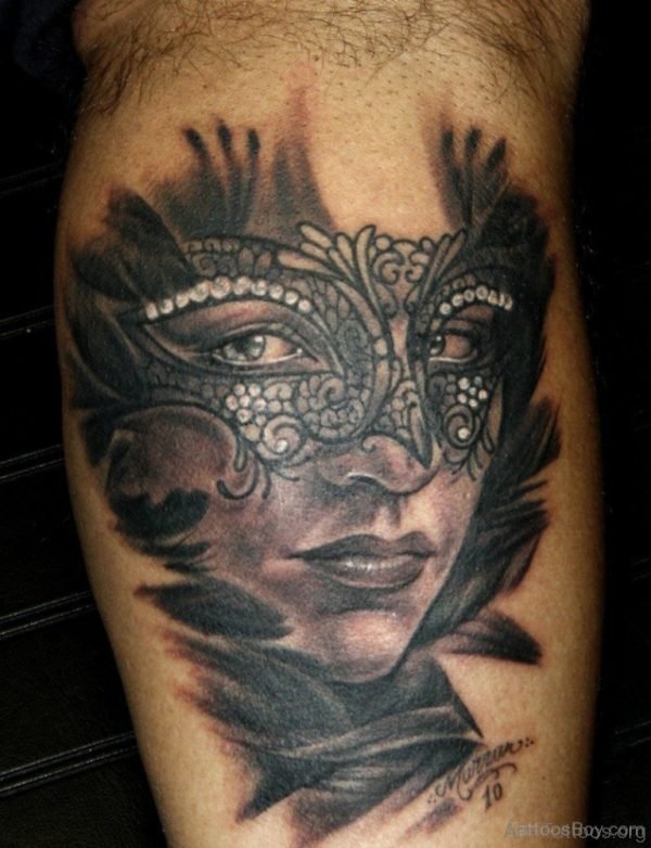 Elegant Venetian Mask Tattoo