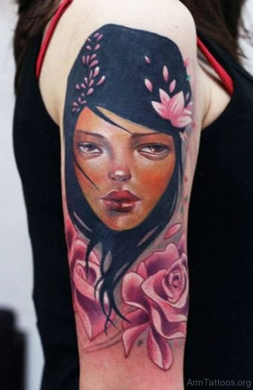 Girl Portrait Tattoo Design 