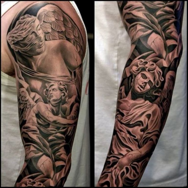 Excellent Angel Tattoo Design For Arm