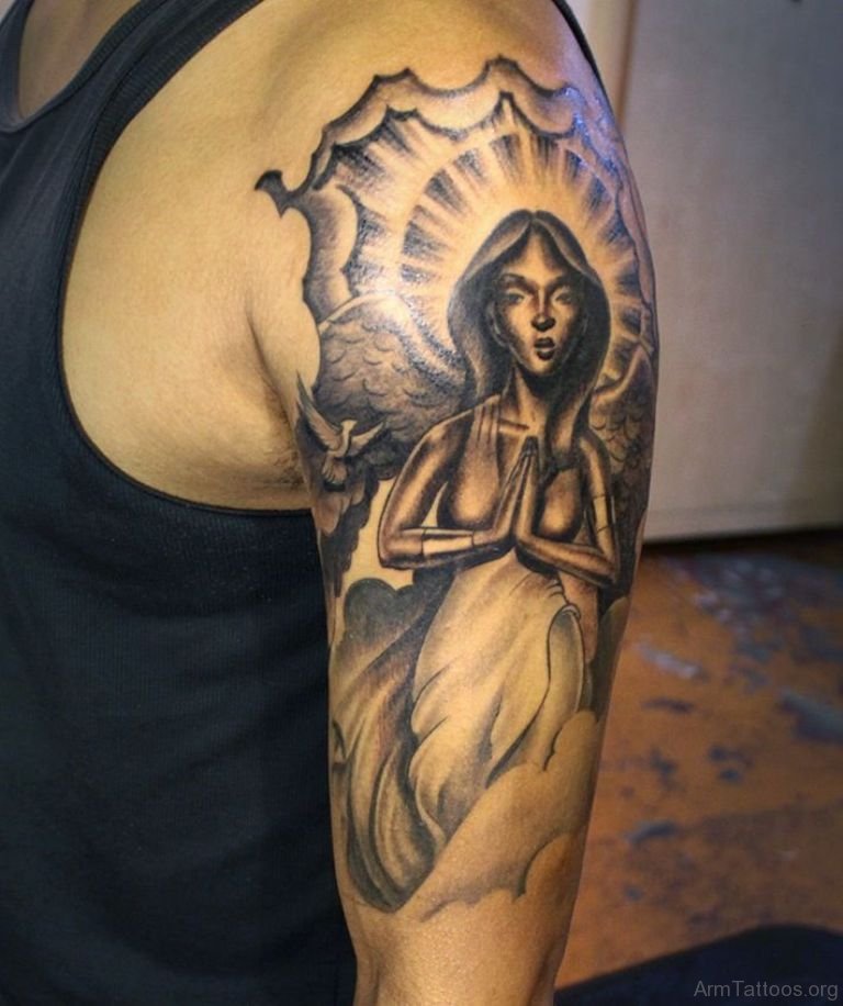 Excellent Angel Tattoo For Arm