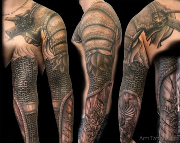 Excellent Armor Tattoo On Arm