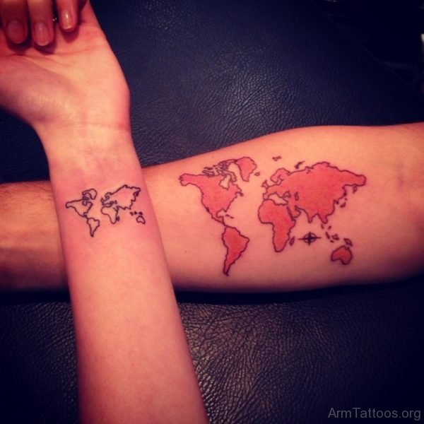 Excellent Map Tattoo
