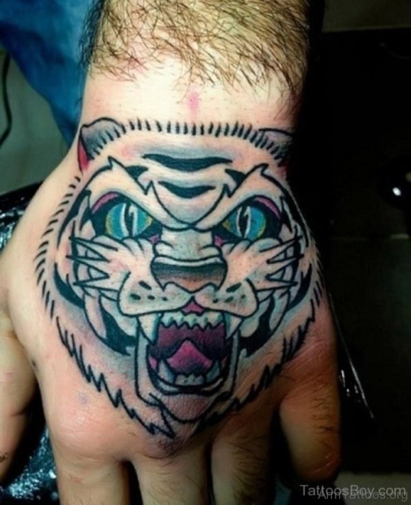 Excellent Tiger Tattoo On hand