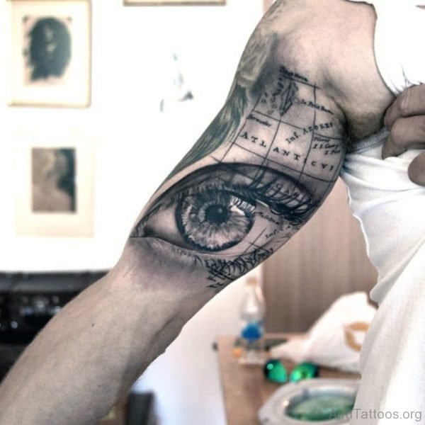 Eye And Map Tattoo