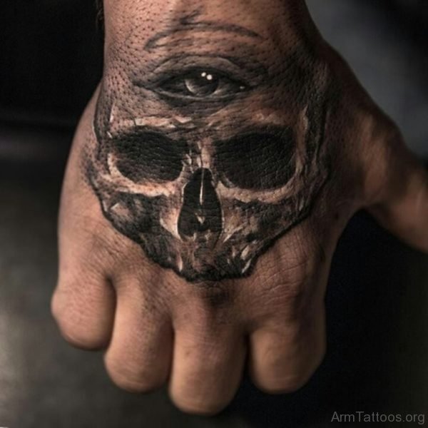 Eye Skull Tattoo On Hand