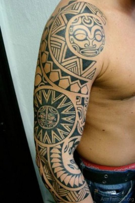 Fabulous Maori Tattoo On Full Sleeve