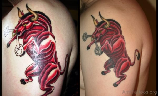Fabulous Red Bull Tattoo 