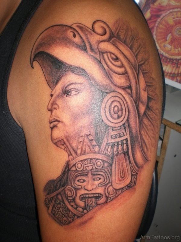 Fabulous Warrior Tattoo On Right Shoulder