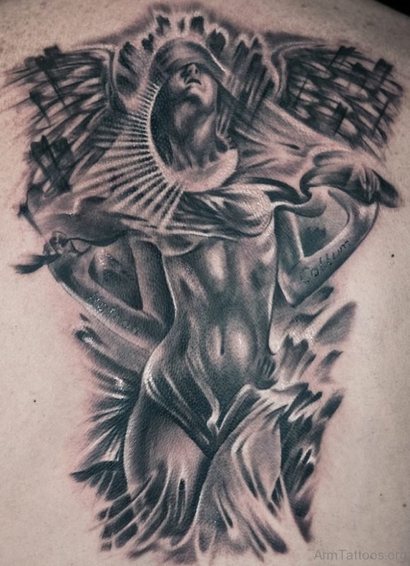 Faith Angel Tattoo On Arm