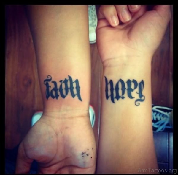 Faith Hope Ambigram Tattoo