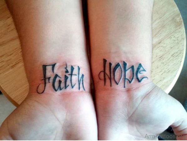 Faith Hope Wording Tattoo