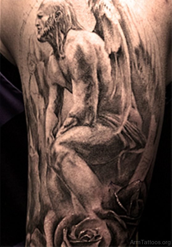 Fallen Angel Arm Tattoo