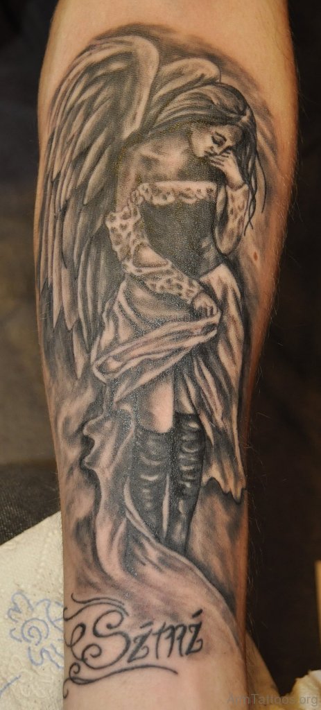 Fallen Angel Tattoo On Arm