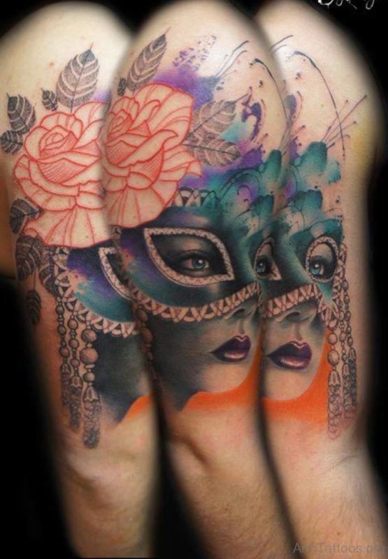 Fantastic Venetian Mask Tattoo