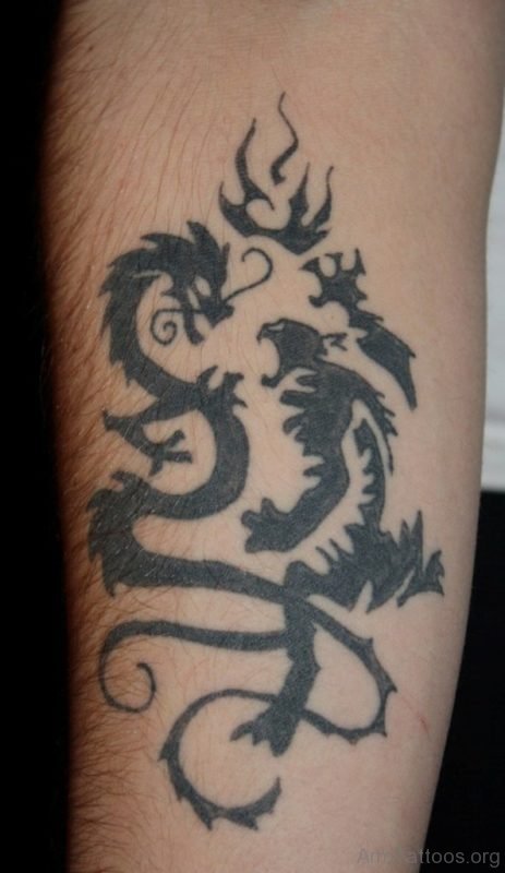 Fancy Dragon Tattoo On Arm