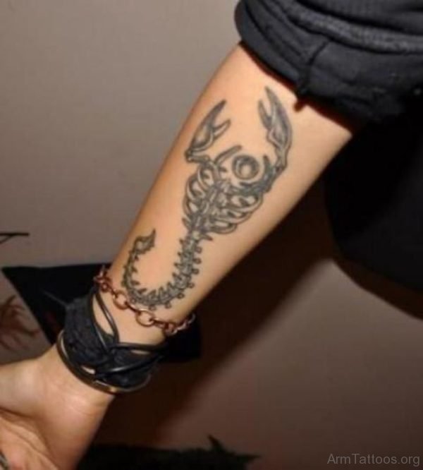 Fancy Scorpion Tattoo On Arm