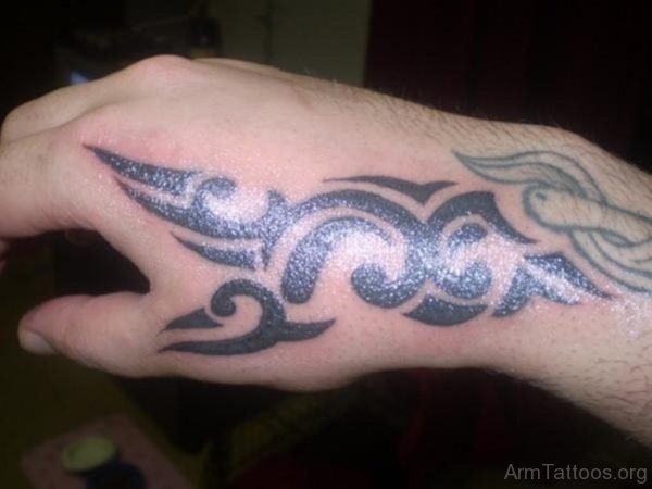 Fancy Tribal Tattoo On Hand