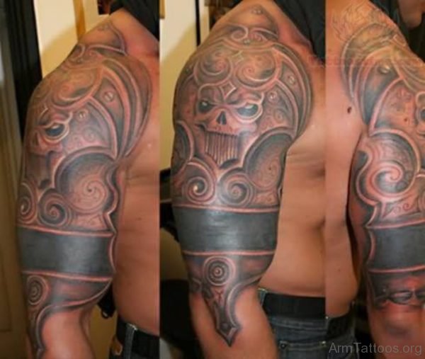 Fantastic Armour Tattoo On Arm 