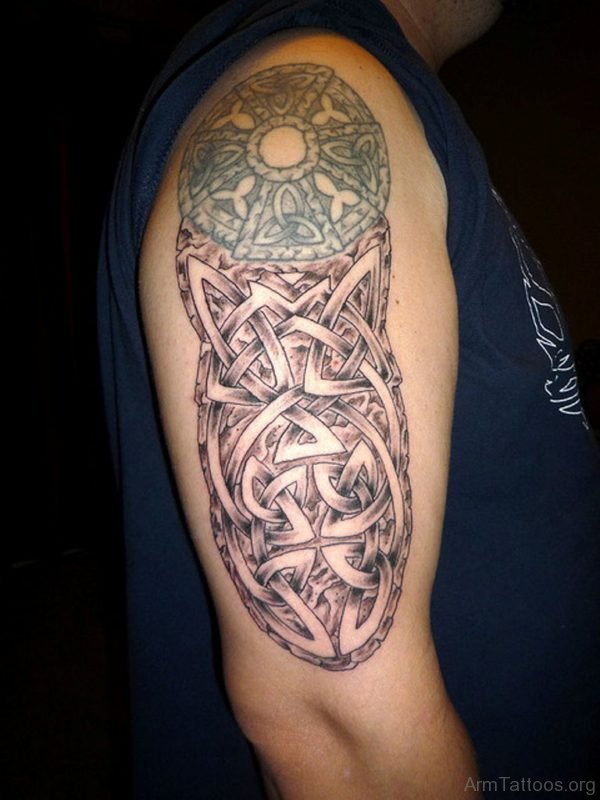 Fantastic Celtic Tattoo On Half Sleeve 
