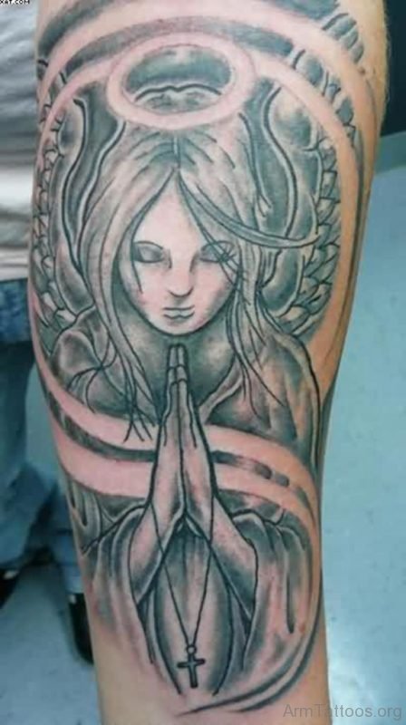 Fantastic Praying Angel Tattoo Design