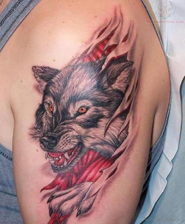 Fantastic Wolf Tattoo 