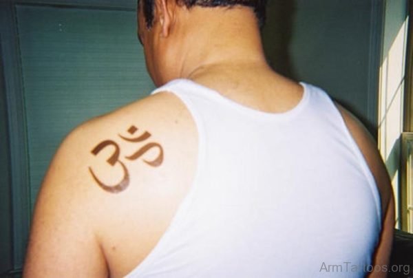 Fantastic Om Tattoo On Back Shoulder