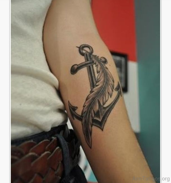 Feather And Anchor Tattoo