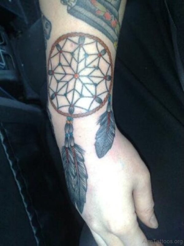 Feather And Dreamcatcher Tattoo