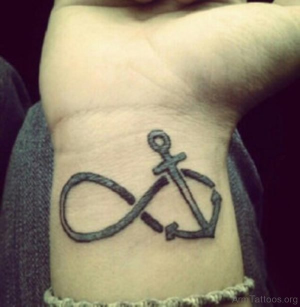 Fine Anchor Tattoo On Wrist 