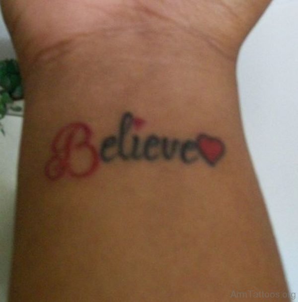 Fine Believe Word Tattoo