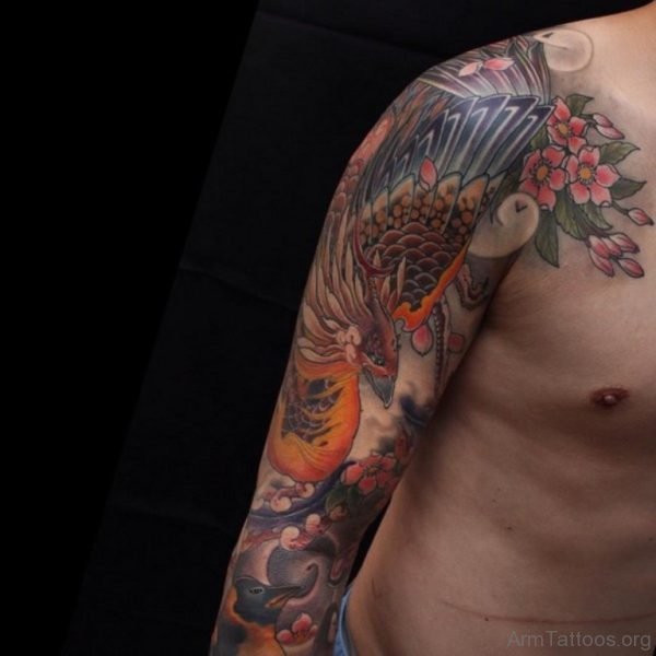 Flower And Phoenix Tattoo