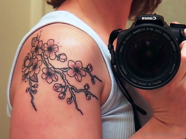 Flower With Camera Tattoo 