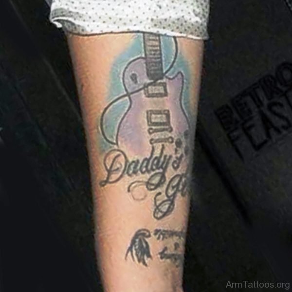 Guitar Tattoo For Girls 