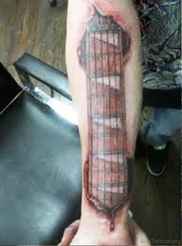 Stylish Guitar Tattoo 