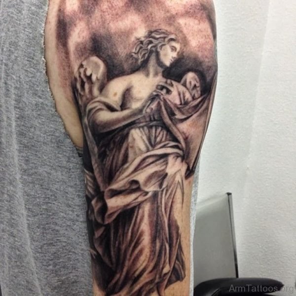 Full Arm Angel Tattoo