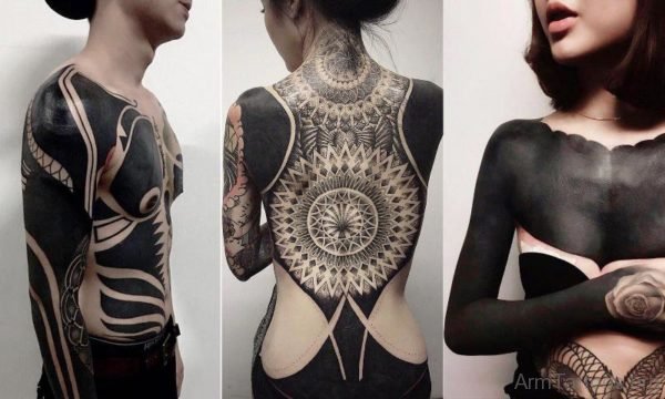 Full Body Black Tattoo Design 