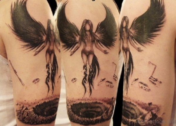 Funky Angel Tattoo