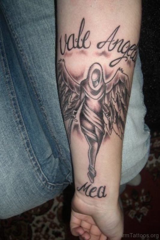 Funky Angel Tattoo Design