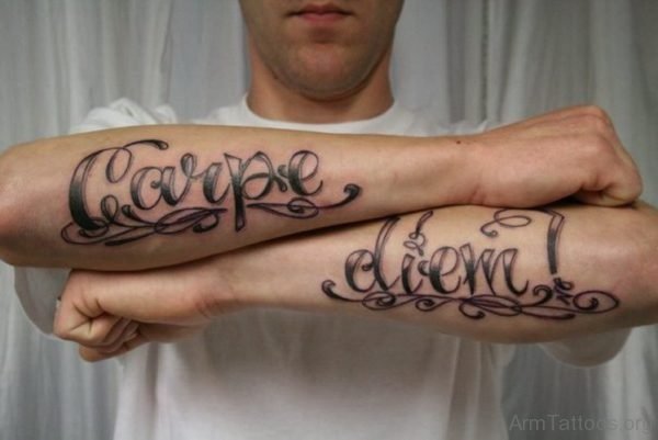 Funky Carpe Diem Tattoo