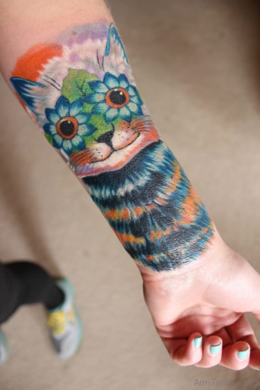Funky Cat Tattoo