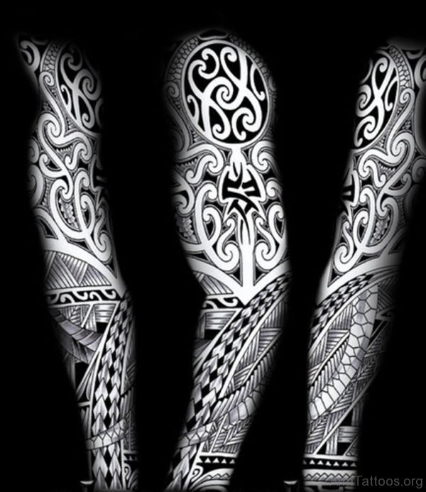 Funky Celtic Tattoo On Full Sleeve
