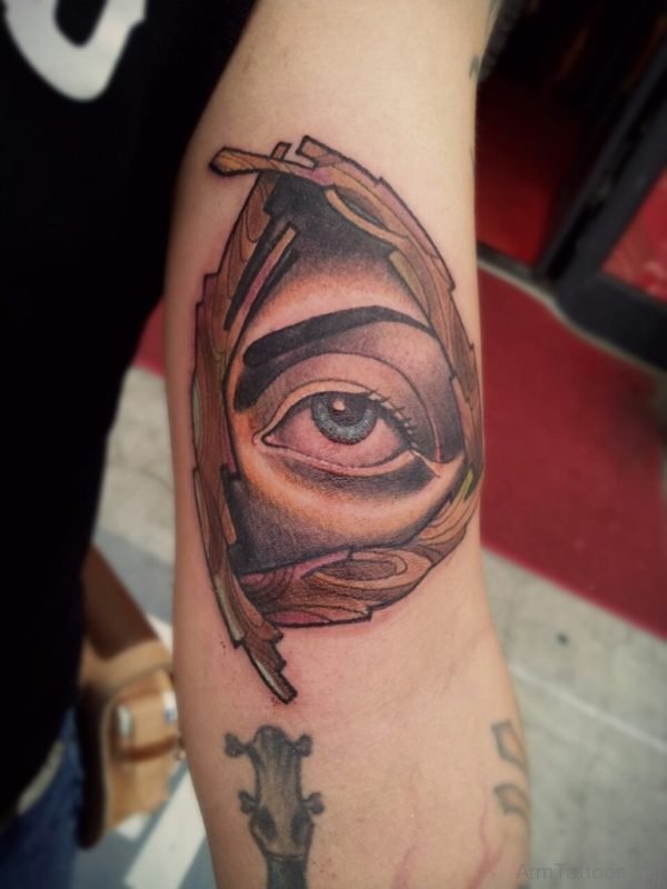 Funky Eye Tattoo On Arm 