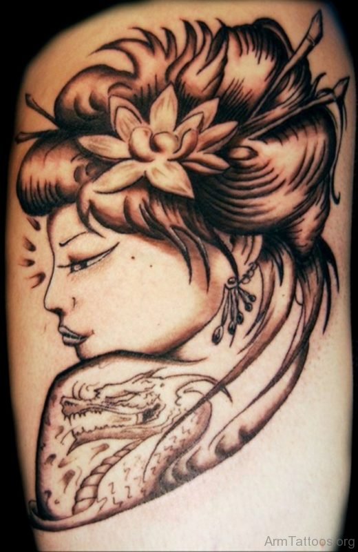 Funky Geisha Girl Tattoo