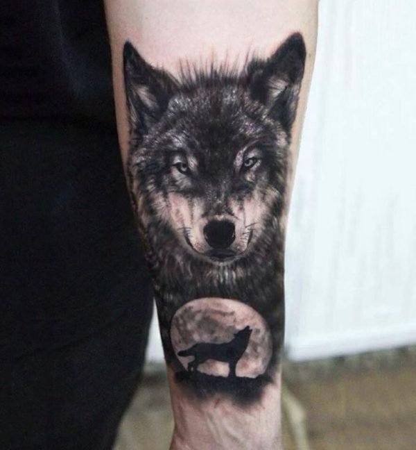 Funky Wolf Tattoo