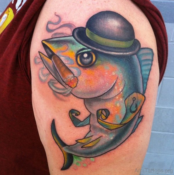 Funny Fish Tattoo Design 